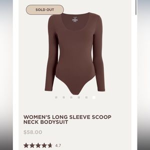 Brand new Nuuds chocolate crew neck body suit